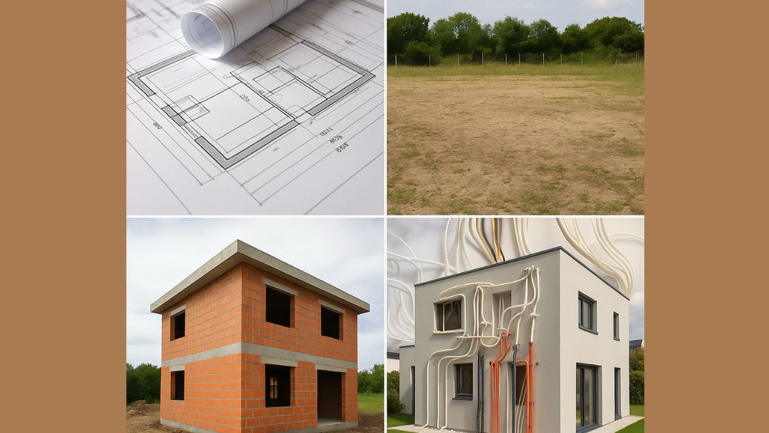 Faze gradnje kuće – od zemljišta i roh-bau faze do instalacija i gotove moderne vile